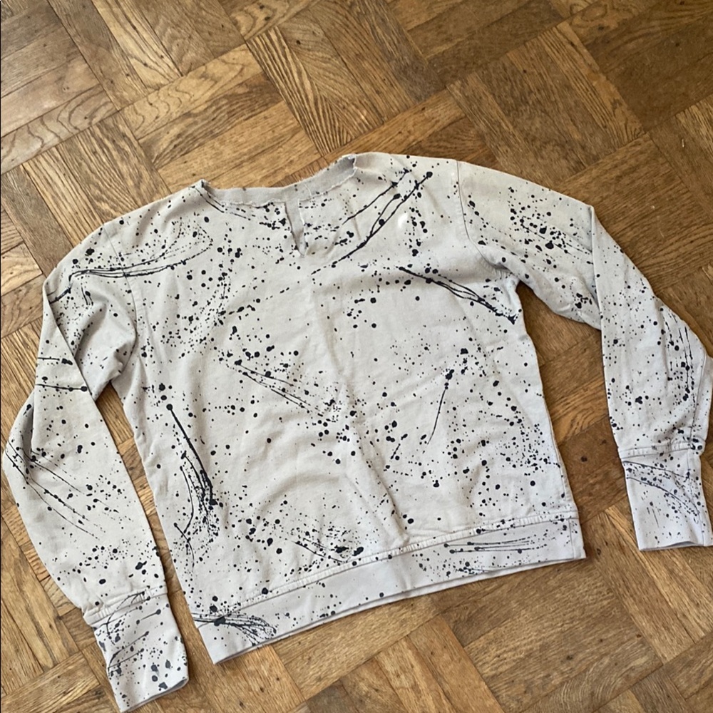 Grey splatter paint sweatshirt
